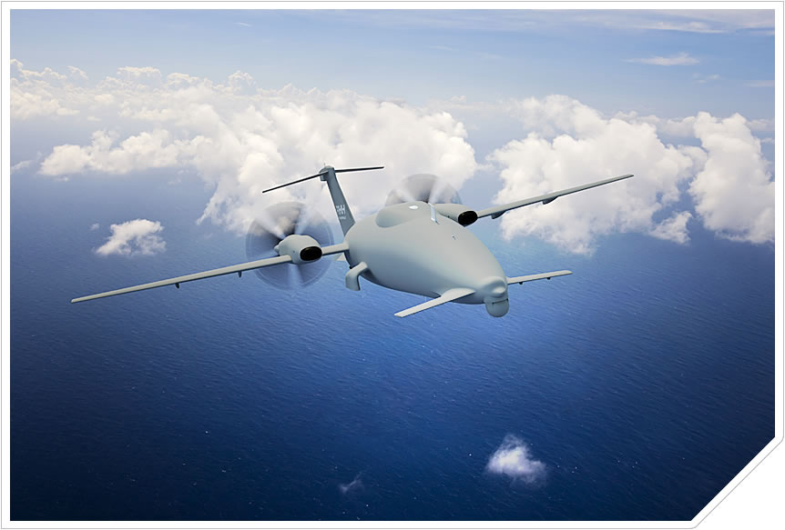 P1 HH Hammerhead, pesawat tanpa awak yang awalnya merupakan pesawat komersial P-180 Avanti II. Tampilannya mengingatkan kita akan hiu martil, sebagaimana namanya. Sumber: P1hh.piaggioaerospace.it