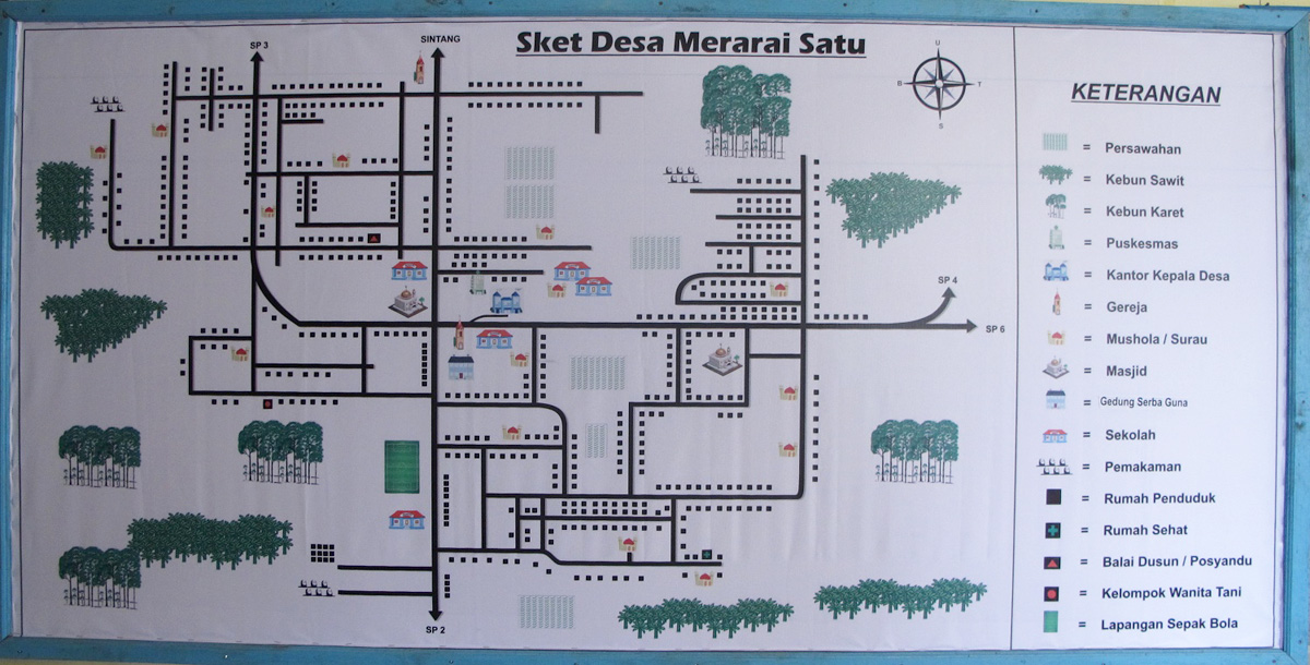 Sketsa Desa Merarai Satu. Dok. Pemerintah Desa Merarai Satu