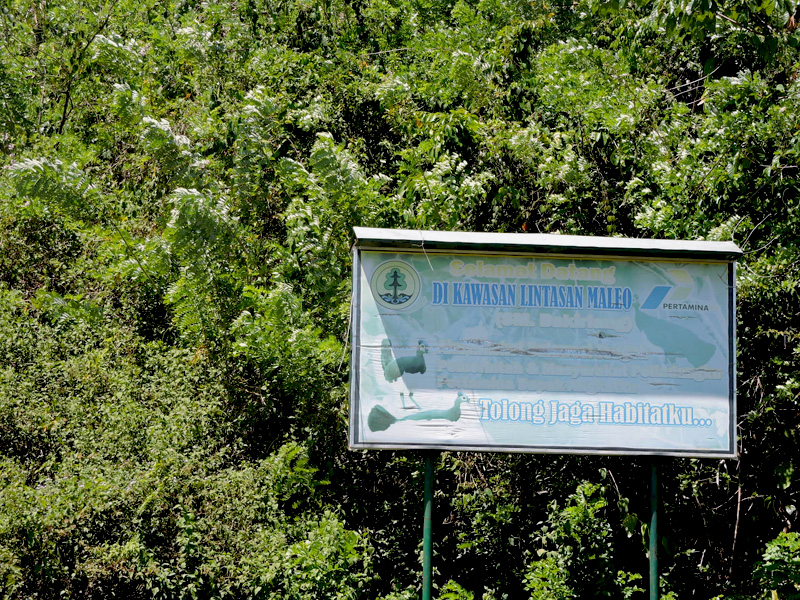 Papan selamat datang di Suaka Margasatwa Bakiriang. Kawasan ini adalah wilayah adat Batui, namun di dalamnya ada konsesi sawit dan migas. Foto: Christopel Paino
