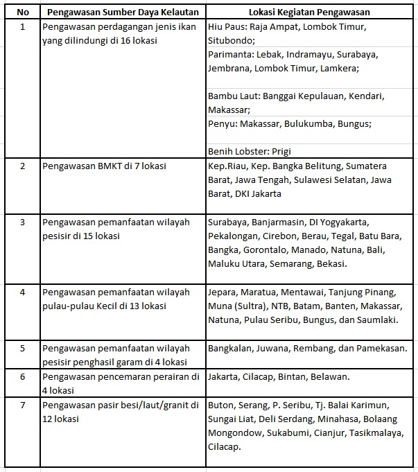 Kegiatan pengawasan sumberdaya laut KKP. Sumber : KKP