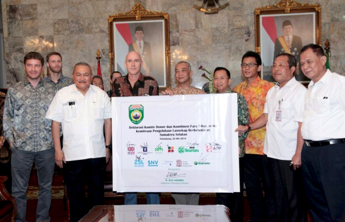 Beberapa pihak yang mendeklrasikan Green Growth KELOLA. Foto: Humas Pemprov Sumsel