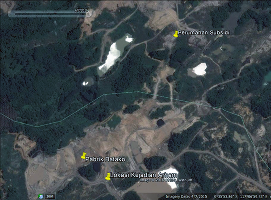 Gambaran lokasi kejadian. Sumber: Jatam Kaltim