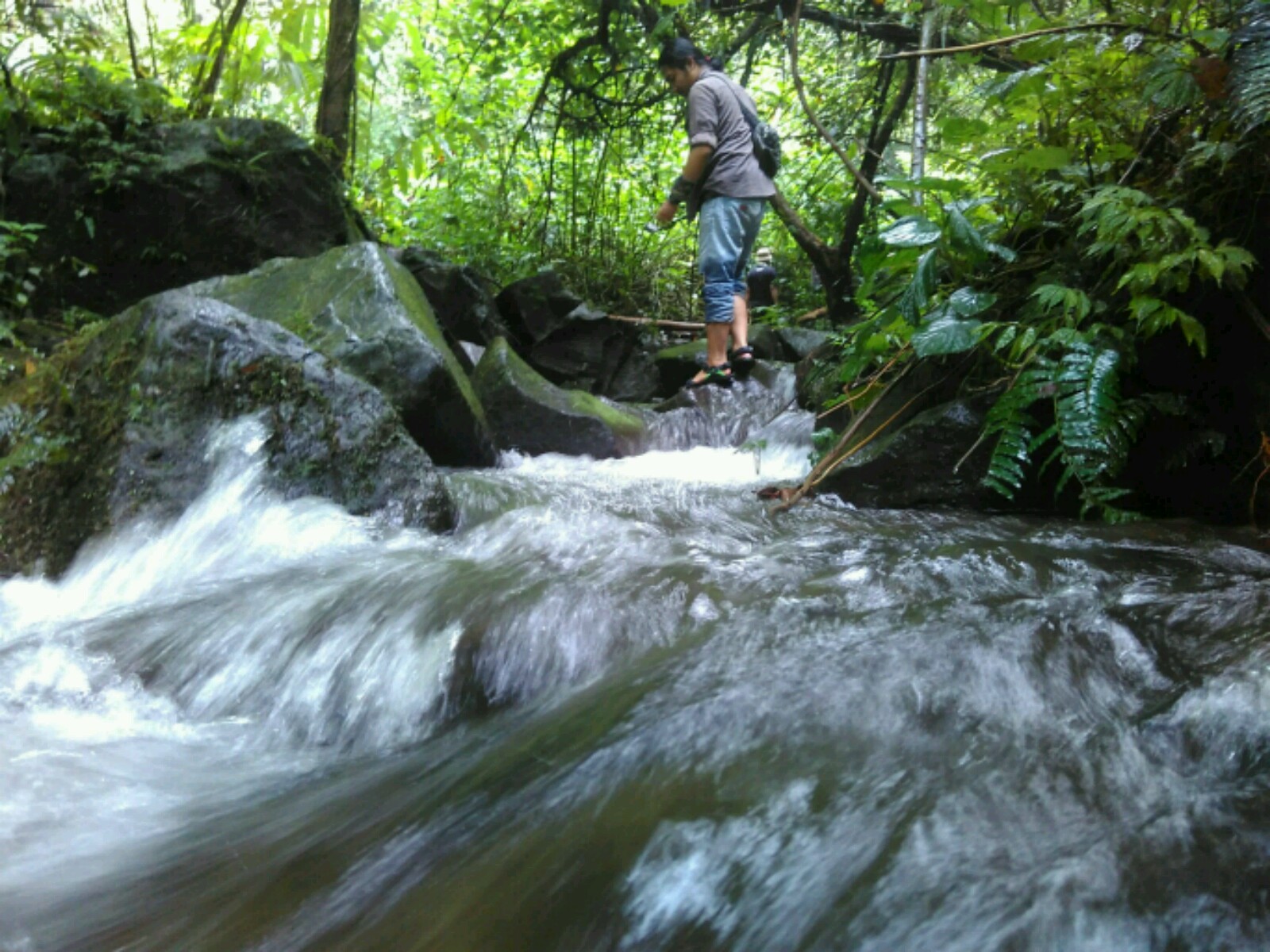 Suasana yang masih alami Curug Cikaracak di kampung Cibeling, Desa Cinagara, Kecamatan Caringin, Kabupaten Bogor, menjadi daya tarik bagi pengunjung. Foto : Dony Iqbal 
