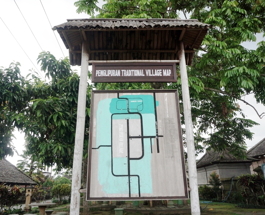 Peta desa adat Penglipuran. Kecamatan Bangli, Kabupaten Bangli, Bali. Foto : Anton Muhajir