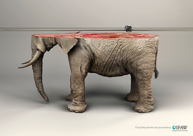 kampanye konservasi satwa terancam punah dikaitkan dengan produk printing 3D, Sumber : designboom.com