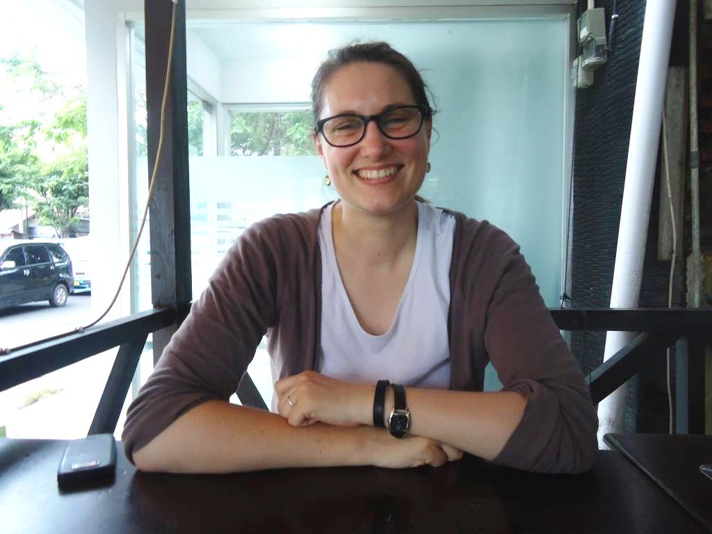 Mathilde Chanvin, pendiri Pendidikan Konservasi Tangkoko (PKT), Kota Bitung, Sulawesi Utara ketika ditemui Mongabay Indonesia. Foto : Themmy Doaly