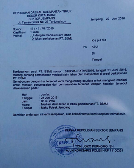 Surat mediasi klaim laha. Foto: Erma Wulandari 
