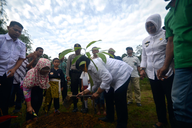 Penanaman pohon di Hutan Harapan. Foto: Hutan Harapan
