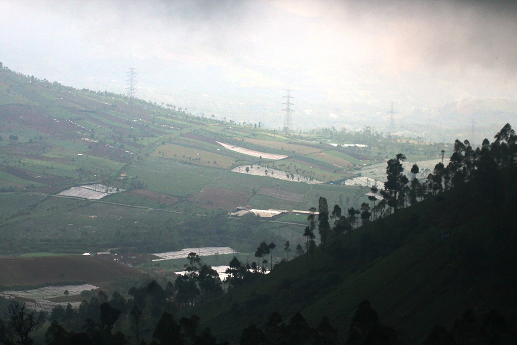 Kerusakan lingkungan banyak disebabkan oleh faktor manusia. Seperti terlihat konversi daerah serapan air yang beralih fungsi menjadi lahan pertanian di Kawasan Darajat, Kabupaten Garut, Jabar. Foto: Donny Iqbal
