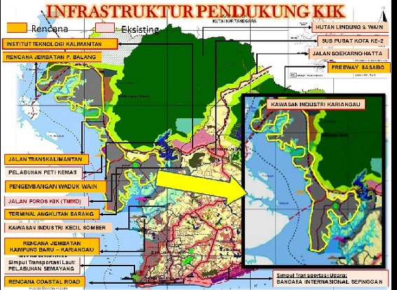 Peta Kawasan Industri Kariangau. Sumber: Badan Penanaman Modal dan Pelayanan Perizinan Terpadu Balikpapan 