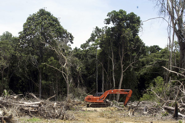 Alat berat yang masuk ke SM Rawa Singkil makin mempercepat kerusakan yang terjadi di kawasan tersebut. Foto: Junaidi Hanafiah