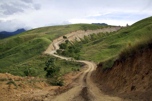 Jalan yang dibangun oleh penebang kayu di hutan lindung Jantho, Kabupaten Aceh Besar untuk memudahkan para logger mengeluarkan kayu yang ditebang secara illegal. Foto: Junaidi Hanafiah