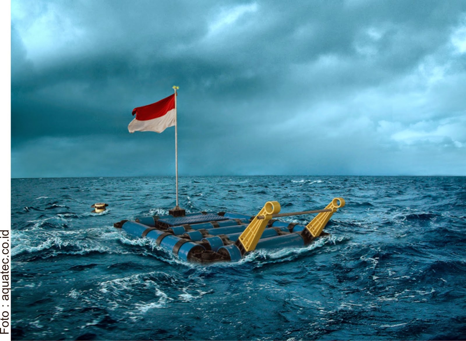 rumpon yang dipasang di perairan untuk menarik ikan. Foto : aquatec.co.id