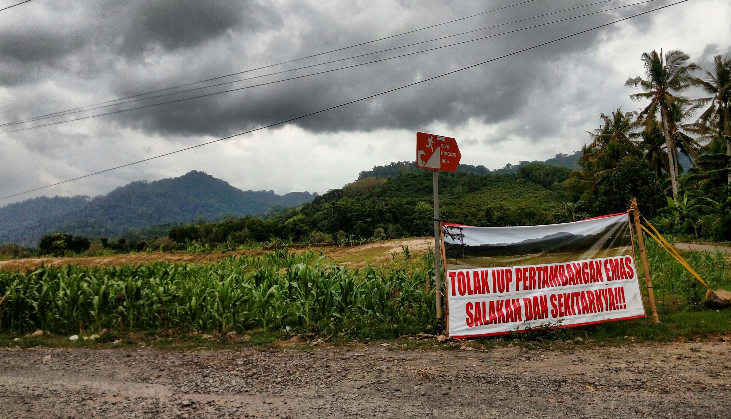 Gunung Salakan, tampak dari kejauhan, yang akan jadi sasaran eksplorasi tambang emas. Foto: RZ Hakim/ Mongabay Indonesia