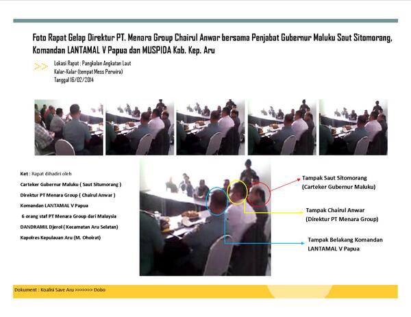 Foto yang diambil oleh si pelayan dan disebarkan untuk kepentingan kampanye. Pada foto tersebut tampak orang-orang yang ikut dalam rapat.