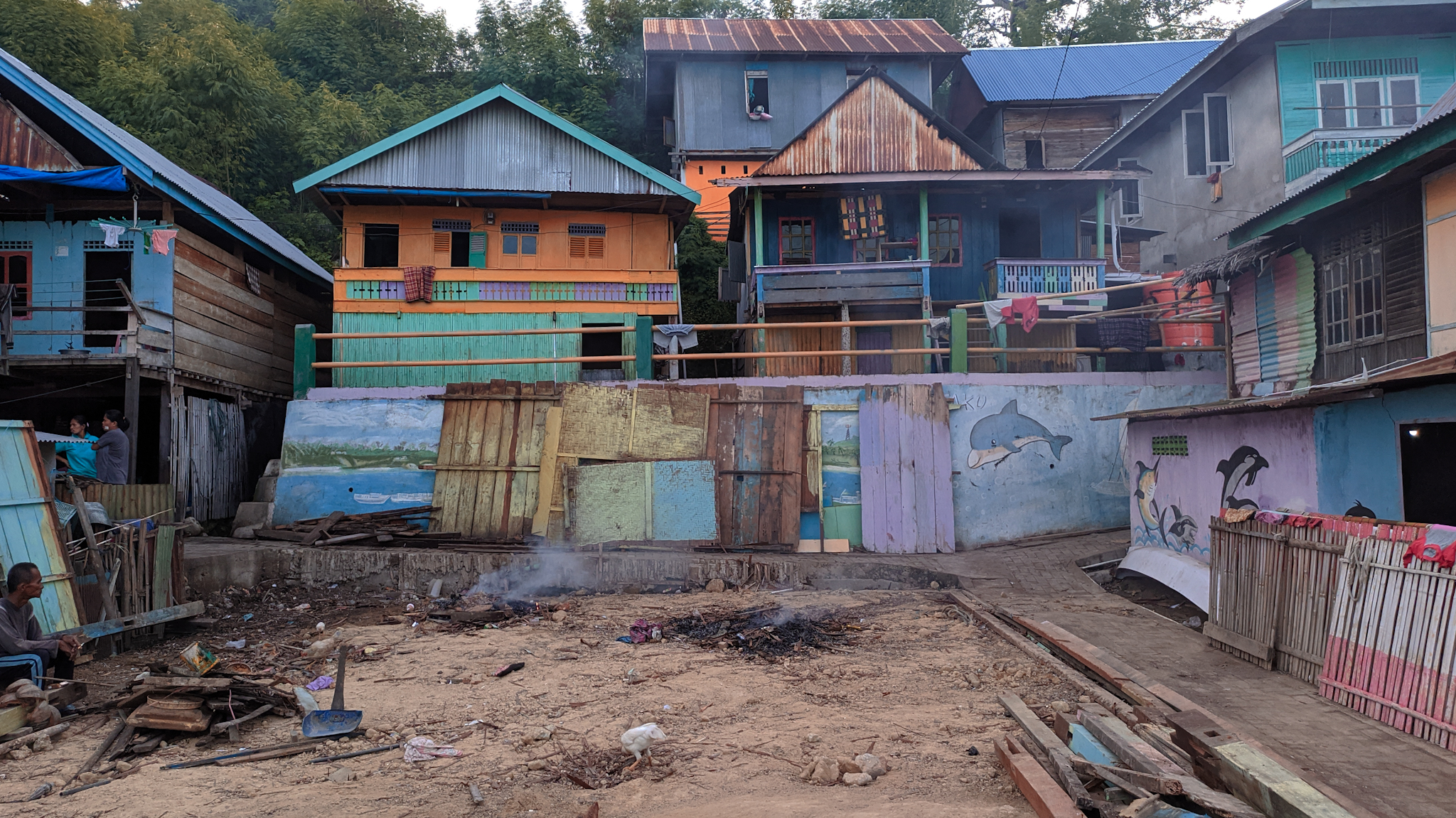 Permukiman nelayan di Cilallang. Foto: Agus Mawan/ Mongabay Indonesia