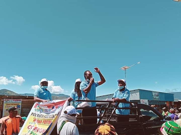 Sosialisasi COVID-19 di Dogiay. Foto: KAP-Papua