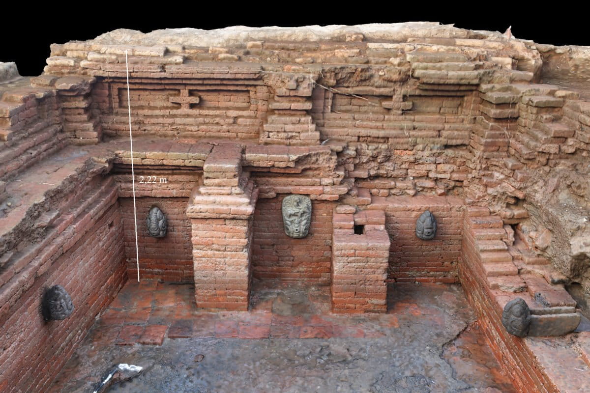 Temuan stuktur bata kuno di Kediri. Foto: Wicaksono Dwi Nugroho/BPCB Jawa Timur