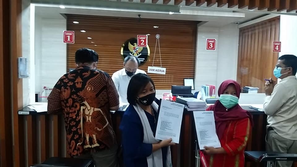 Migrant Care kala ajukan gugatan ke Mahkamah KOnstitusi 24 November 2020. Foto: Anis Hidayah/Migrant Care