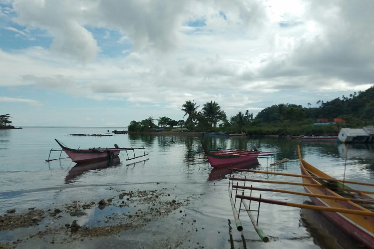 Perahu nelayan di Teluk Kamsai. Foto: Asrida Elisabeth/ Mongabay Indonesia