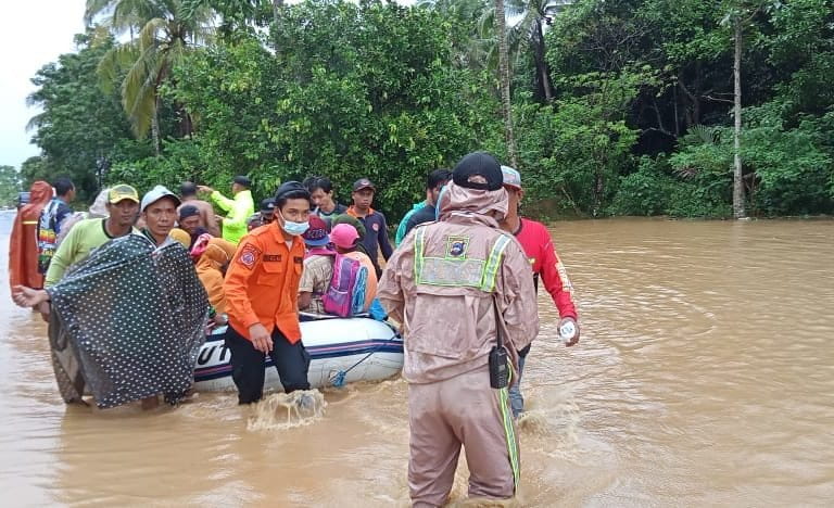 Banjir parah di Kalsel, melanda setidaknya 11 kabupaten dan kota pada Januari 2021. Foto: BNPB