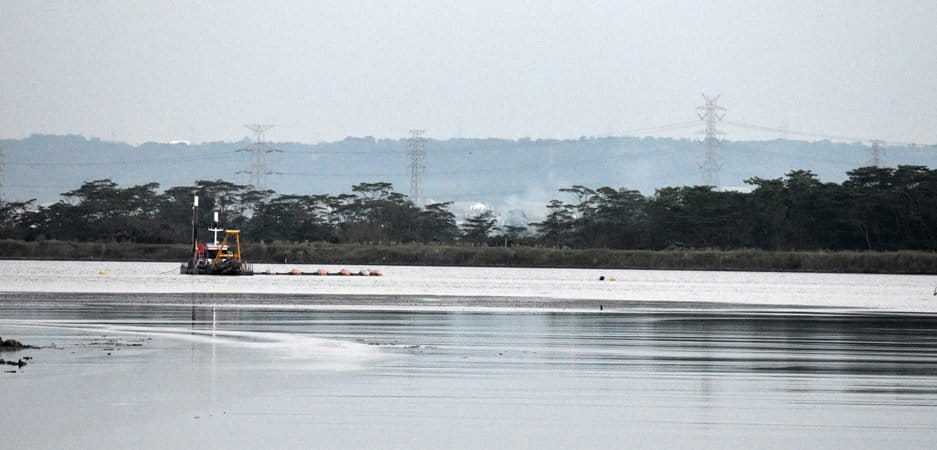Permukiman yang kini berubah menjadi danau lumpur. Hingga kini, total luas genangan lumpur mencapai 7 kilometer persegi. Foto: A. Asnawi/ Mongabay Indonesia
