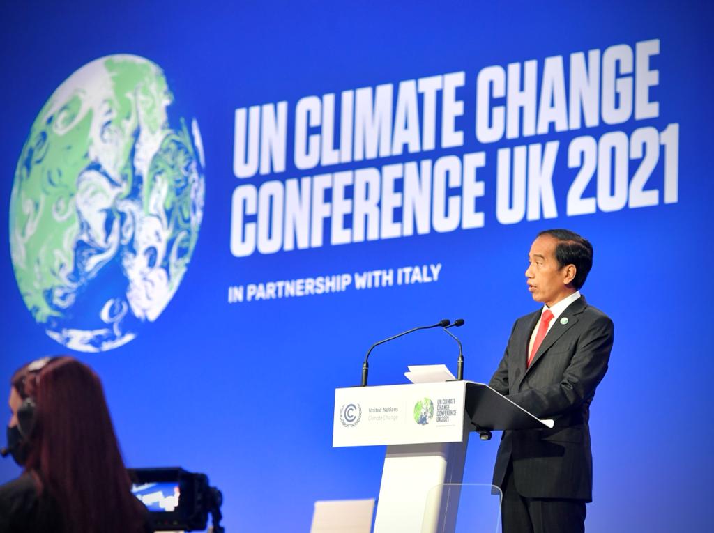 Presiden Joko Widodo, saat pidato dalam COP26. Foto: KLHK