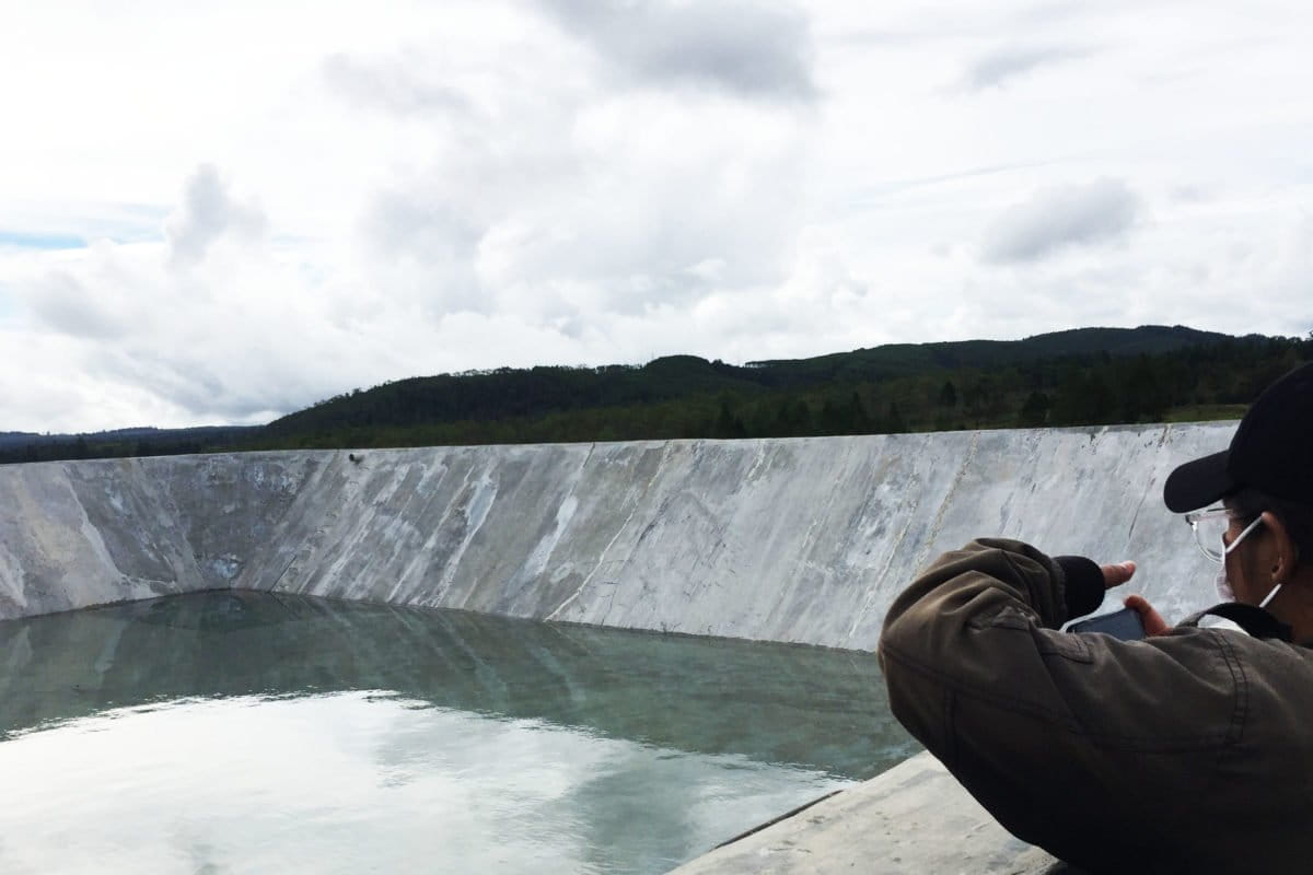 Tempat penampungan air untuk keperluan irigasi di food estate Humbahas. Foto: Baritanews Lumbanbatu/ Mongabay Indonesia