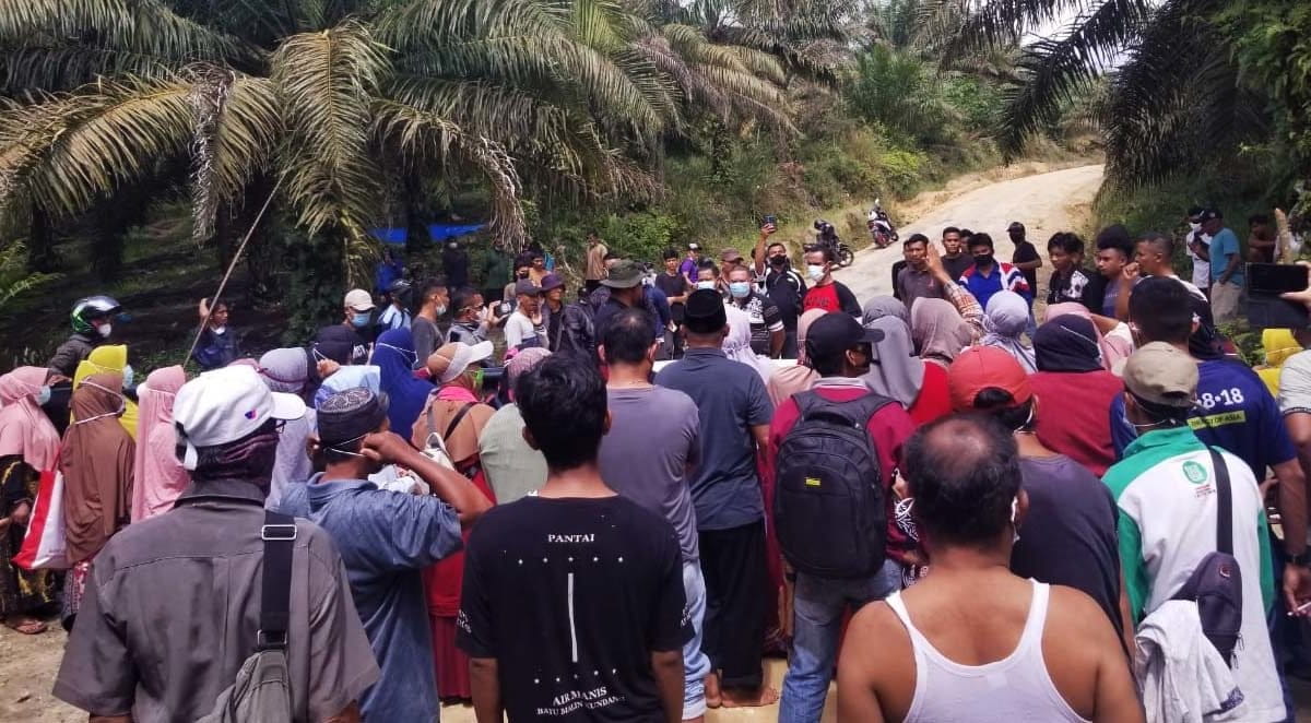 Sengketa kepengurusan koperasi petani sawit di Desa Terancang, Kecamatan Tambang, Kampar, Riau,, diduga berjung kekerasan terhadap warga. Foto: Suryadi/ Mongabay Indonesia