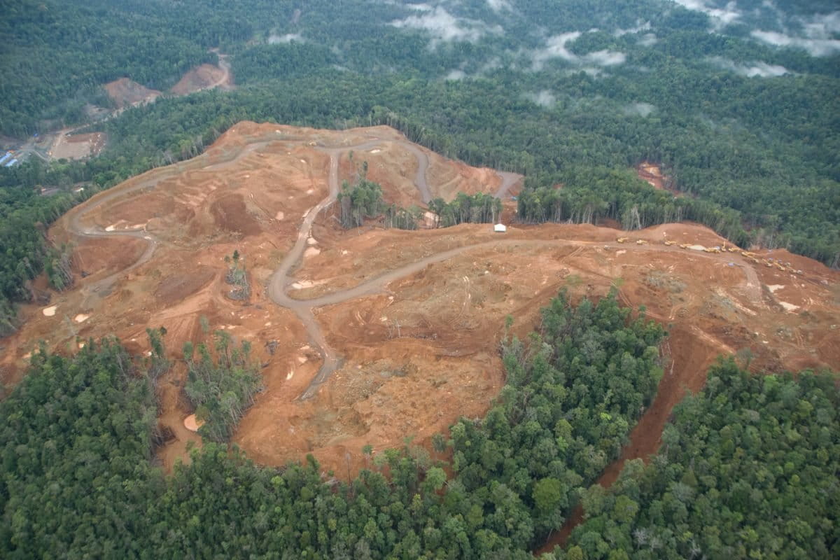 DAS Wosea yang gundul karena operasi tambang nikel.... Foto: Chris Belseran/ Mongabay Indonesia