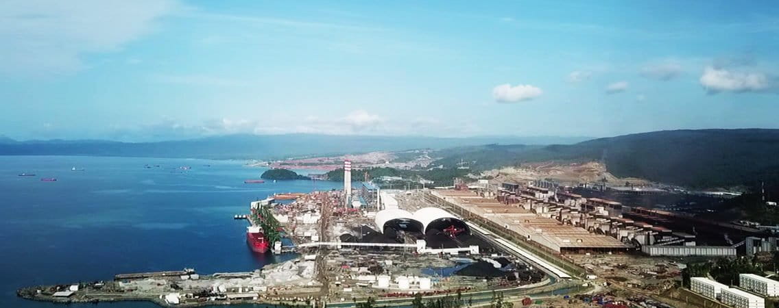Kawasan industri PT IWIP di Halmahera Tengah. Foto: Christ Belseran/ Mongabay Indonesia