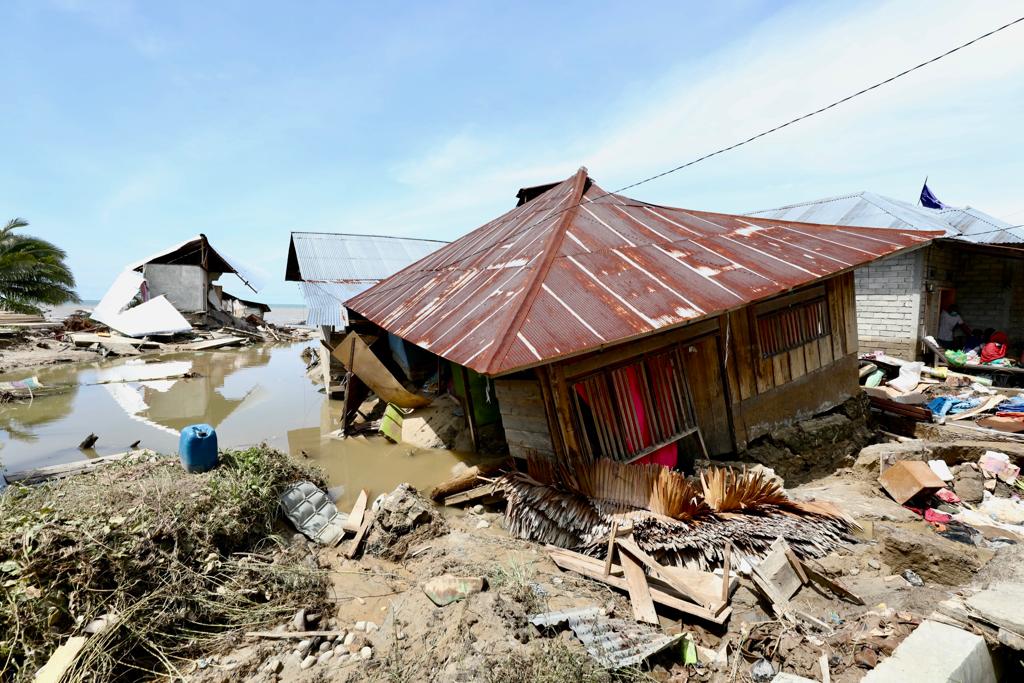Rumah warga di Parigi Moutong yang terkena banjir bandang. Foto: BNPB