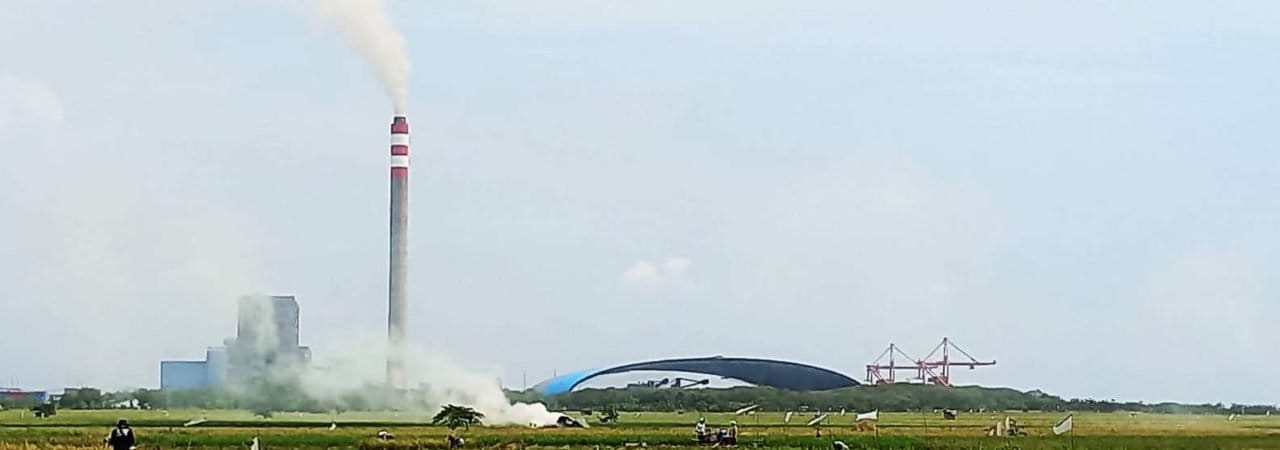 PLTU INdramayu 1, mulai co-firing antara bomassa dan batubara. Di lapangan, warga juga mengeluhkan debu dari pengangkutan bahan-bahan biomassa. JUga asap yang mengepul memenuhi perkampungan. Foto: Indra Nugraha/ Mongabay Indonesia