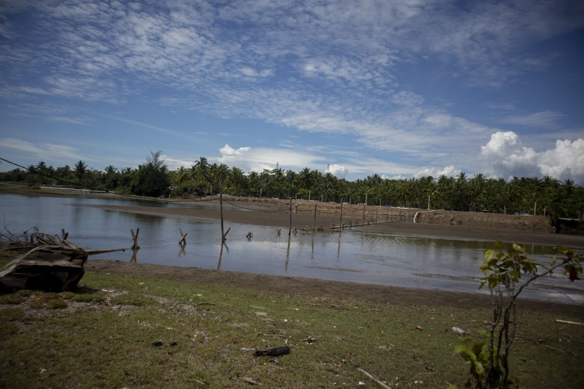 Bekas saluran limbah tambak udang. Foto: Jaka Henra B/ Mongabay Indonesia