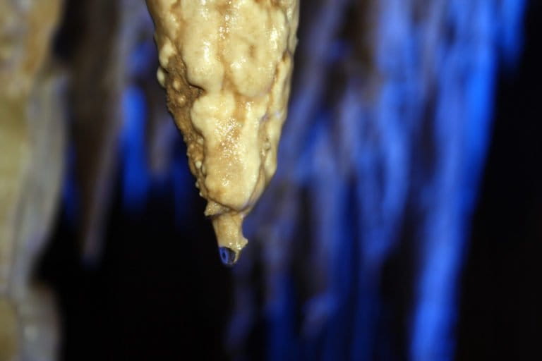 Stalagtit sebuah gua karst Gunungsewu yang masih meneteskean air.