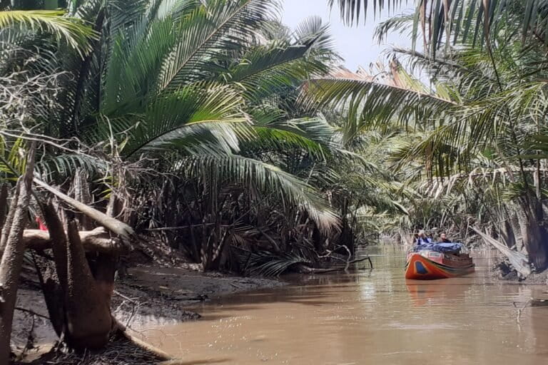 Teritip terlihat di batang nipah di sungai Parit 18 A. Foto: Suryadi/ Mongabay Indonesia