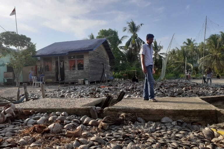 Masyarakat pesisir Indragiri Hilir, selain nelayan juga petani kelapa. Dua sumber ekonomi ini semakin terancam. Foto Suryadi, Mongabay Indonesia..jpg