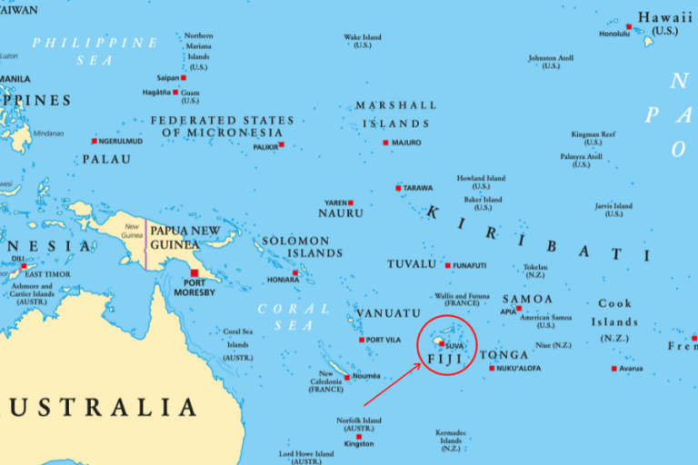 Lokasi Fiji di Pasifik Selatan | Foto by CSIS