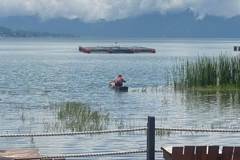 Nelayan sedang memancing di Danau Batur. Foto: I Gusti Ayu Septiari/ Mongabay Indonesia